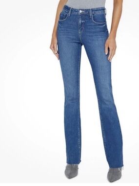 L'AGENCE JEANS WOMENS SIZE 29 RUTH HIGH RISE STRAIGHT RAW HEM STOCKTON BLUE